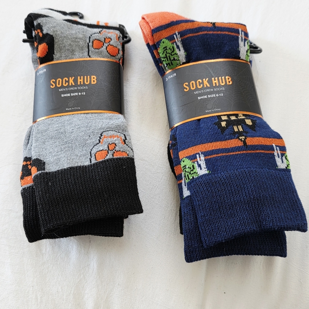 NWT Sock Hub Men's Crew Halloween Socks Size 6-12